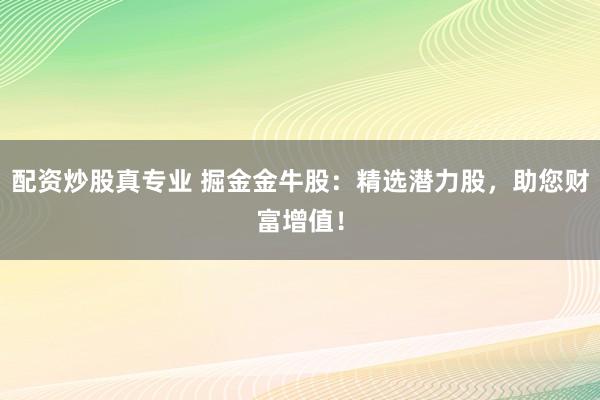 配资炒股真专业 掘金金牛股：精选潜力股，助您财富增值！