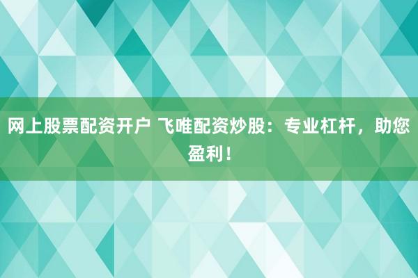 网上股票配资开户 飞唯配资炒股：专业杠杆，助您盈利！
