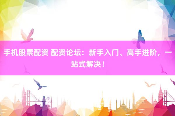 手机股票配资 配资论坛：新手入门、高手进阶，一站式解决！