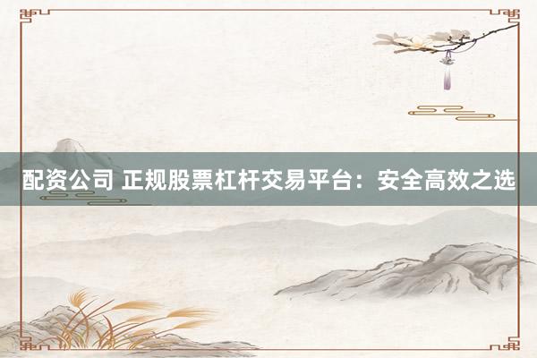 配资公司 正规股票杠杆交易平台：安全高效之选