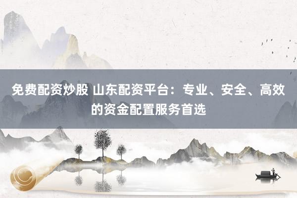 免费配资炒股 山东配资平台：专业、安全、高效的资金配置服务首选