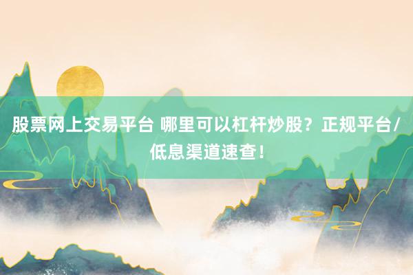 股票网上交易平台 哪里可以杠杆炒股？正规平台/低息渠道速查！