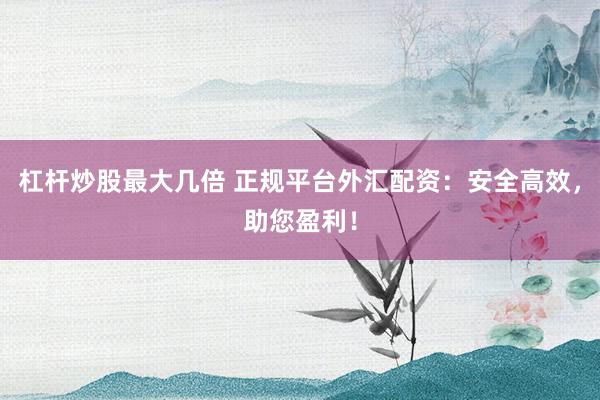 杠杆炒股最大几倍 正规平台外汇配资：安全高效，助您盈利！