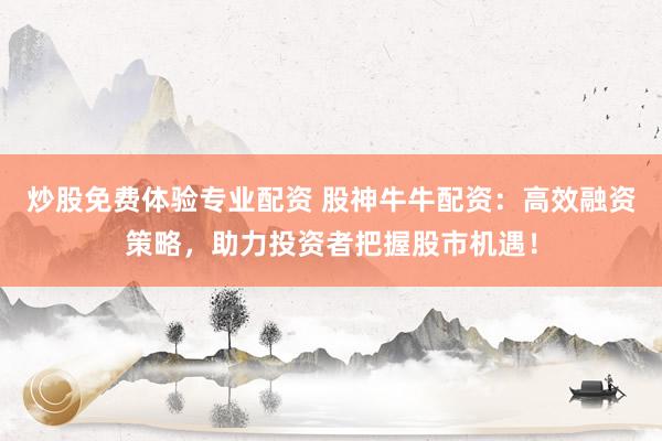 炒股免费体验专业配资 股神牛牛配资：高效融资策略，助力投资者把握股市机遇！